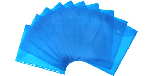 EXXO by HFP 35426 Prospekthülle mit Klappe und Abheftrand, 10 Stück, 310 x 235 mm, transparent blau von HFP