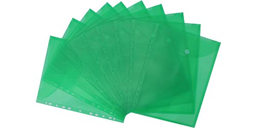 EXXO by HFP 35436 Prospekthülle mit Klappe und Abheftrand, 10 Stück, 310 x 235 mm, transparent grün von EXXO by HFP