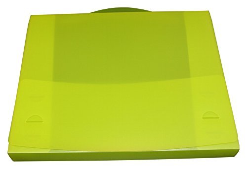 EXXO by HFP 36536 Dokumenten-/Sammelbox A4 mit Tragegriff, 325 x 260 x 32 mm, transparent limone von EXXO by HFP