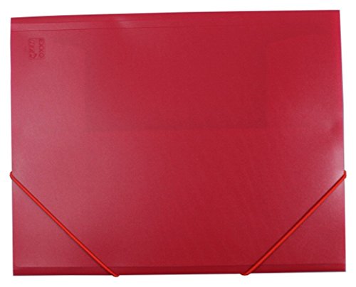 EXXO by HFP 51246 Eckspanner/Gummizugmappe A4, PP-Vollkunststoff mit Struktur mit 3 Einschlagklappen und Gummizugverschluss, rot von HFP