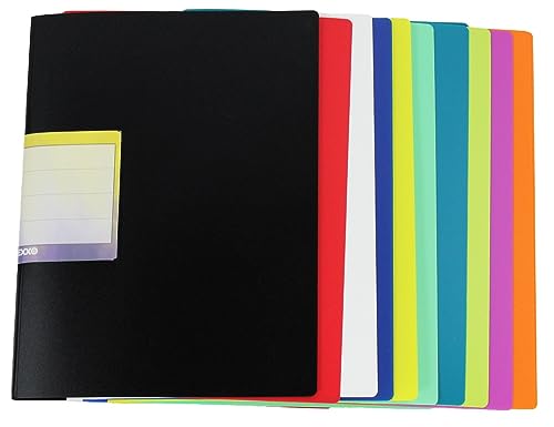 Schnellhefter/Fastbinder A4, 10 Stück, PP-Folie extra stark mit Abheftmechanismus - farblich sortiert von EXXO by HFP