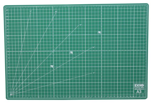 EXXO 10070 Schneidematte/Schneideunterlage A3, 450 x 300 mm, 5-lagig und selbstheilend, grün von HFP