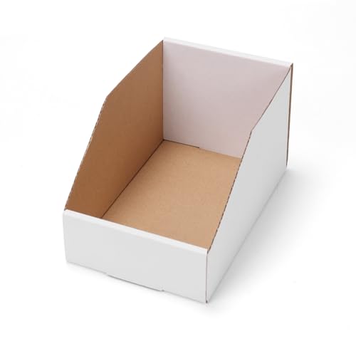 EXYGLO Papp-Aufbewahrungskörbe, 24,9 x 10,2 x 11,4 cm, Wellpappe, Organizer für Speisekammer, Regale, Garage, Büro, Geschäft, Weiß, 1 Stück EXYGLO Papp-Aufbewahrungskörbe, 24,9 x 10,2 x 11,4 cm, Wellpappe, Organizer für Speisekammer, Regale, Garage, Büro, Geschäft, Weiß, 1 Stück von EXYGLO