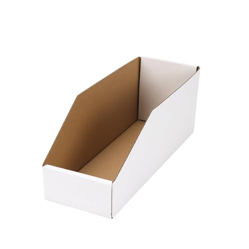 EXYGLO Pappkartons, 1 Stück, gewellte Aufbewahrungskörbe, 30,5 x 10,2 x 11,4 cm, Speisekammer-Organizer für Regale, Garage, Büro, Organisation EXYGLO Pappkartons, 1 Stück, gewellte Aufbewahrungskörbe, 30,5 x 10,2 x 11,4 cm, Speisekammer-Organizer für Regale, Garage, Büro, Organisation von EXYGLO