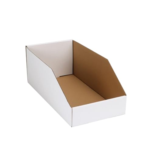EXYGLO Pappkartons, 1 Stück, gewellte Aufbewahrungskörbe, 30,5 x 15,2 x 11,4 cm, Speisekammer-Organizer für Regale, Garage, Büro, Organisation EXYGLO Pappkartons, 1 Stück, gewellte Aufbewahrungskörbe, 30,5 x 15,2 x 11,4 cm, Speisekammer-Organizer für Regale, Garage, Büro, Organisation von EXYGLO