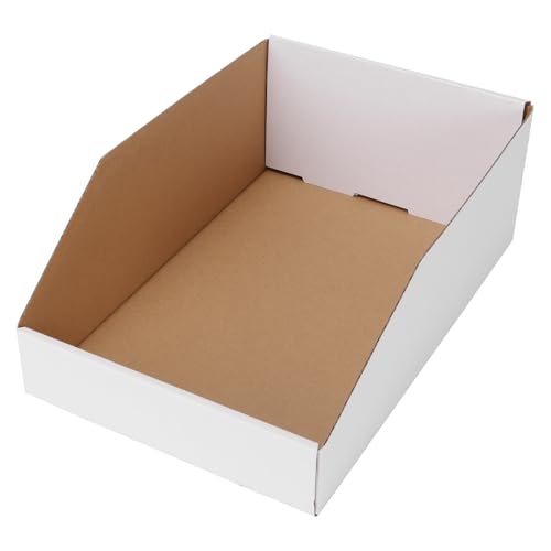 EXYGLO Pappkartons, 1 Stück, gewellte Aufbewahrungskörbe, 30,5 x 20,3 x 11,4 cm, Speisekammer-Organizer für Regale, Garage, Büro, Organisation EXYGLO Pappkartons, 1 Stück, gewellte Aufbewahrungskörbe, 30,5 x 20,3 x 11,4 cm, Speisekammer-Organizer für Regale, Garage, Büro, Organisation von EXYGLO