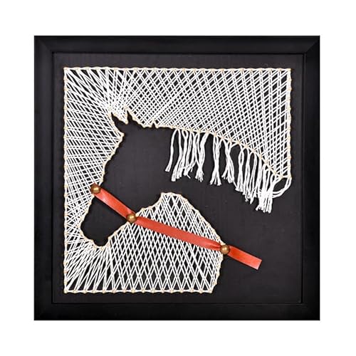 EYANKUNG String Art Bastelsets für Erwachsene und Anfänger, einzigartiges Geschenk für Frauen (Pferd, 30,5 x 30,5 cm) von EYANKUNG