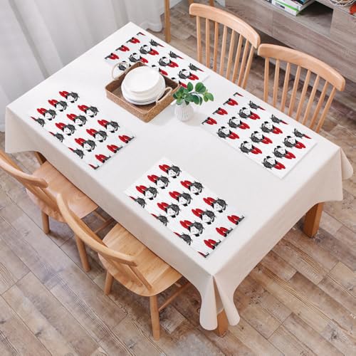 EYLOZS Tischsets Abwaschbar 4er Set,Platzset PVC Hitzebeständig rutschfest,Platzdeckchen für küche Speisetisch Hotel,Muster linearer Abstrakter Gesichter. Schlichtes Geschenkpapier-Design mit,45x30cm von EYLOZS