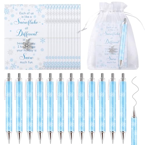 EYNDYN 24 Sets Wintergeschenk Großpackung für Erwachsene, Winter-Kugelschreiber, Schneeflocken-Armbänder mit Organza-Beuteln, Informationskarte für Urlaub, Klassenzimmer, Party, Gastgeschenk EYNDYN 24 Sets Wintergeschenk Großpackung für Erwachsene, Winter-Kugelschreiber, Schneeflocken-Armbänder mit Organza-Beuteln, Informationskarte für Urlaub, Klassenzimmer, Party, Gastgeschenk von EYNDYN