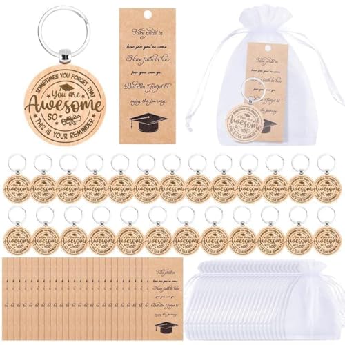 EYNDYN 25 Sets Abschluss-Geschenke Klasse 2024 Holz-Schlüsselanhänger mit Organza-Beutel, Glückwunschkarte für Sie und Ihn, Abschlussgeschenke, Burlywood, Large EYNDYN 25 Sets Abschluss-Geschenke Klasse 2024 Holz-Schlüsselanhänger mit Organza-Beutel, Glückwunschkarte für Sie und Ihn, Abschlussgeschenke, Burlywood, Large von EYNDYN