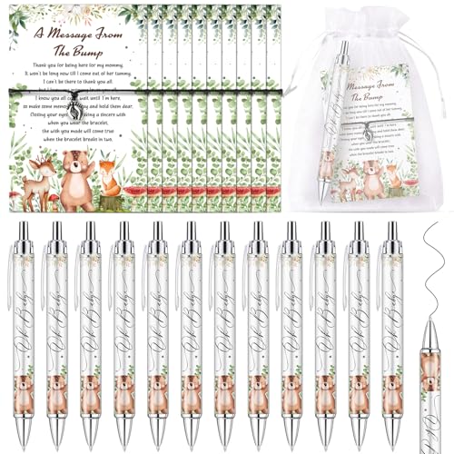 EYNDYN 48 Sets Babyparty-Geschenke, Wald-Babyparty-Dankeschön-Geschenke, 48 Waldarmbänder, 48 Stifte mit Organza-Beuteln, Informationskarte für Gäste, Schulbedarf EYNDYN 48 Sets Babyparty-Geschenke, Wald-Babyparty-Dankeschön-Geschenke, 48 Waldarmbänder, 48 Stifte mit Organza-Beuteln, Informationskarte für Gäste, Schulbedarf von EYNDYN