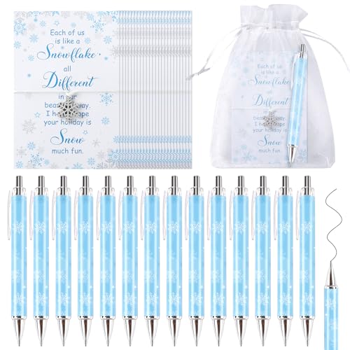 EYNDYN 48 Sets Wintergeschenk Großpackung für Erwachsene, Winter-Kugelschreiber, Schneeflocken-Armbänder mit Organza-Beuteln, Informationskarte für Urlaub, Klassenzimmer, Party, Gastgeschenk EYNDYN 48 Sets Wintergeschenk Großpackung für Erwachsene, Winter-Kugelschreiber, Schneeflocken-Armbänder mit Organza-Beuteln, Informationskarte für Urlaub, Klassenzimmer, Party, Gastgeschenk von EYNDYN