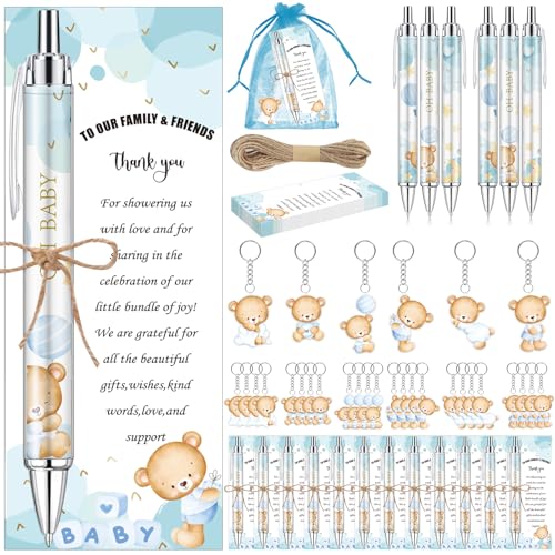 EYNDYN 97 Stück Babyparty-Geschenke für Gäste, Blaubär-Kugelschreiber und Schlüsselanhänger, Gastgeschenke, einziehbare Babyparty-Stifte, Geschlechtsoffenbarung, Grußkarten, Souvenirs, Preise EYNDYN 97 Stück Babyparty-Geschenke für Gäste, Blaubär-Kugelschreiber und Schlüsselanhänger, Gastgeschenke, einziehbare Babyparty-Stifte, Geschlechtsoffenbarung, Grußkarten, Souvenirs, Preise von EYNDYN
