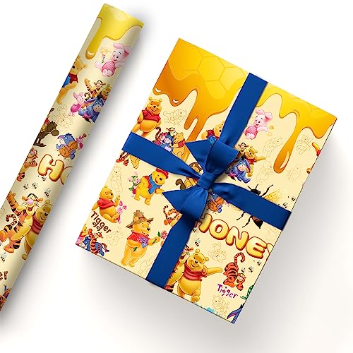 EYQQM 5 Stück Geschenkpapier, 50,8 x 76,2 cm, Kraftpapier, Geschenkpapierbögen für Kindergeburtstag, Party-Aufbewahrung, festliche Dekoration (Honigumarmungen) von EYQQM