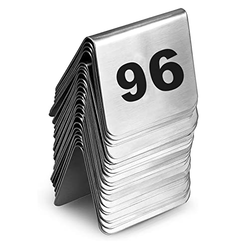 Digitale Sitzkarte Tischnummer Edelstahl Tischtafeln, doppelseitige Nummer, Metall Stapelbare Tischkarte, Reduziert Stauraum, 1 bis 50/100, Restaurant Café Tischnummern Karten(1-50) von EYRMQWJPC