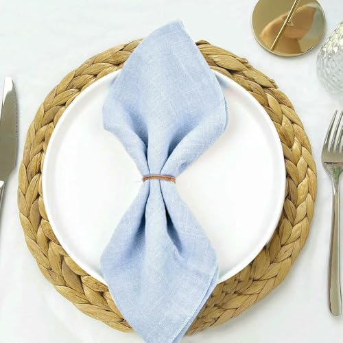 EYRMQWJPC Gaze-Baumwoll-Tischserviette,. 10 stücke 30x30cm Servietten Terrakotta Gaze Baumwolle Tuch Serviette Reusable Hochzeit Party(White Blue) von EYRMQWJPC