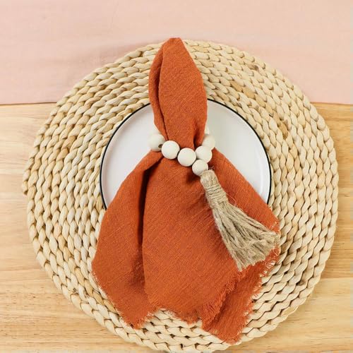 EYRMQWJPC Gaze-Baumwoll-Tischserviette,. 24 stücke 32x32cm Weiß Gaze Baumwolle Serviette Reusable Tee Handtuch Hochzeit Party(Orange) von EYRMQWJPC