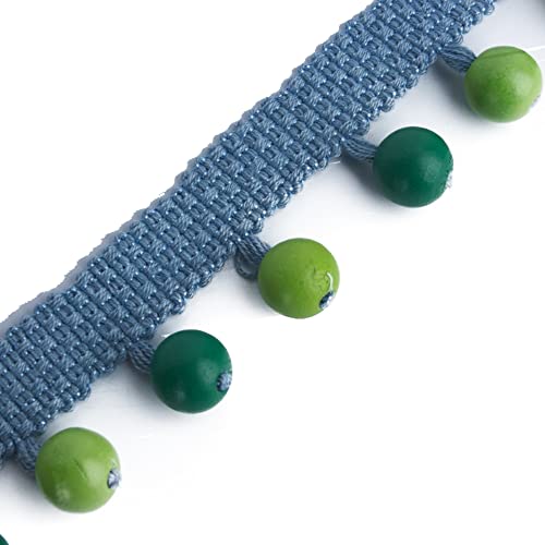 EYRMQWJPC Quastenbesatz 4 Yard Holz Perlen Geflochtene Quaste Fringe Trim Trimmen Perlen Band Band Vorhang Trim(Green) von EYRMQWJPC