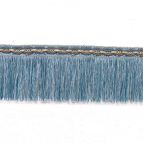 EYRMQWJPC Quastenbesatz 6 Meter Fransen Quaste Trim, Quaste Fransen Trimmen Spitze Band Band Vorhang Tisch(Blue) von EYRMQWJPC