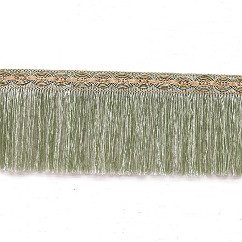 EYRMQWJPC Quastenbesatz 6 Meter Fransen Quaste Trim, Quaste Fransen Trimmen Spitze Band Band Vorhang Tisch(Green) von EYRMQWJPC