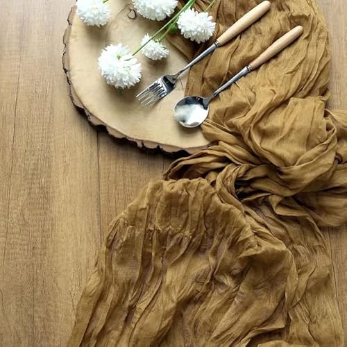 EYRMQWJPC Tüll-Tischdekoration Semi-Sheer Personalisieren Retro Boho Esszimmer Vintage Hochzeit Decor Abendessen Tischdecke(Ginger,90x180cm) von EYRMQWJPC