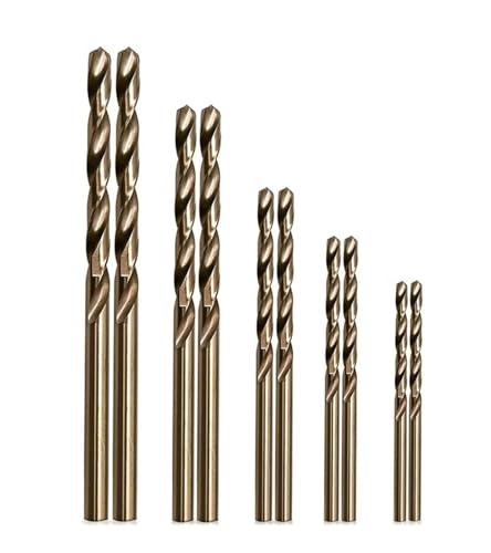 HSS-Gewindebohrer, Titanbeschichteter Kobalt-HSS-M35-Spiralbohrer, 10er-Pack HSS-Gewindebohrer, Titanbeschichteter Kobalt-HSS-M35-Spiralbohrer, 10er-Pack von EYRMQWJPC