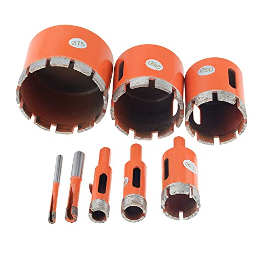 Porzellan Keramik Fliesen bohrer, 1PC Orange 6-100mm 8mm Marmor Öffner Diamant Kernbohrer Lochsäge Bohrer für Marmor Granit Ziegel Fliesen Keramik Beton Bohrer(70mm) von EYRMQWJPC