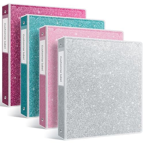 EYROZILL Ringbuch mit 3 Ringen, 2,5 cm, 4 Stück, modischer Ordner mit 2 Taschen (passend für 21,6 x 27,9 cm Briefgröße) für Schule, Büro und Zuhause von EYROZILL