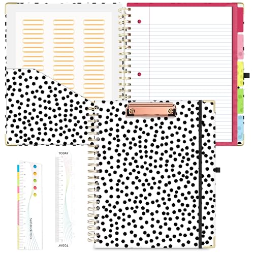 EYROZILL Spiralnotiz-Klemmbrett mit herausnehmbaren Trennblättern, 5 Fächer, College-Notizbuch, liniert, 21,6 x 27,9 cm, Hardcover, liniert, Tagebücher mit 12 Aufbewahrungstaschen, Schule, Büro EYROZILL Spiralnotiz-Klemmbrett mit herausnehmbaren Trennblättern, 5 Fächer, College-Notizbuch, liniert, 21,6 x 27,9 cm, Hardcover, liniert, Tagebücher mit 12 Aufbewahrungstaschen, Schule, Büro von EYROZILL