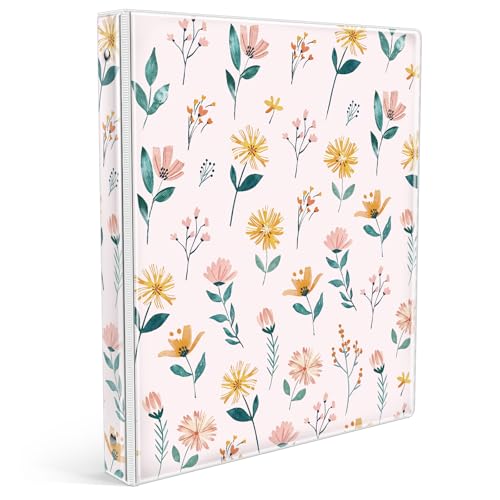 Eyrozill 3-Ringbuch, niedliches Design, dekorative Quittungsbücher, Haarkunden-Aufzeichnungen mit transparenten Innentaschen für Briefgröße (27,9 x 21,6 cm), Papier, PVC-Einband (Daisy) von EYROZILL