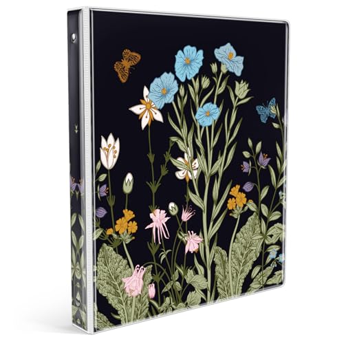 Eyrozill Niedliches 3-Ringbuch, 2,5 cm, dekorative Quittungsbücher, Haarkunden-Aufzeichnungen mit transparenten Innentaschen für Briefgröße (27,9 x 21,6 cm), Papier, PVC-Einband (Tussock, 2,5 cm) von EYROZILL