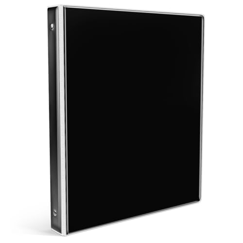 Eyrozill Ringbuch mit 3 Ringen, niedliches Design, dekorative Quittungsbinder, Haarkunden-Aufzeichnungen mit transparenten Innentaschen für Briefgröße (27,9 x 21,6 cm), Papier, PVC-Einband (schwarz) von EYROZILL