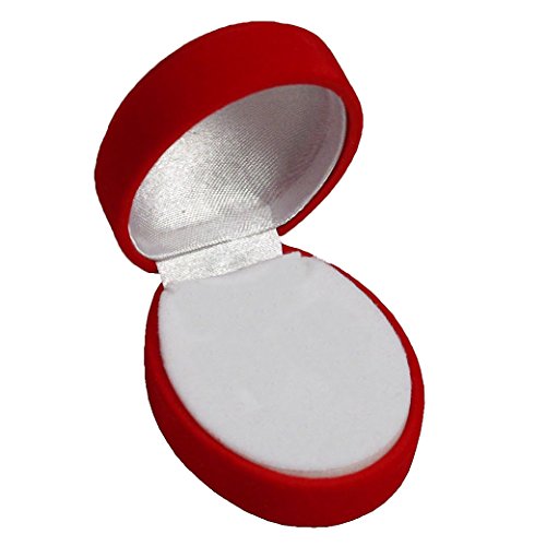EYS JEWELRY Schmuck-Etui für Ohrringe Kette Anhänger 52 x 66 x 35 mm Samt rot Halskette-Box Schachtel Schatulle Geschenk-Verpackung von EYS JEWELRY