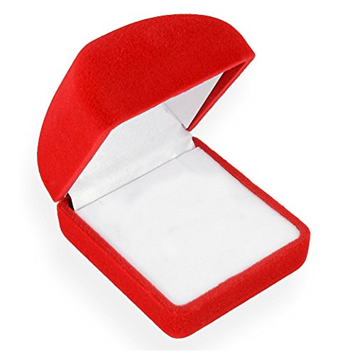 EYS JEWELRY Schmuck-Etui für Ring Ohrringe Kette Anhänger 47 x 55 x 40 mm Samt rot Ring-Box Ohrhänger Schachtel Halskette Schatulle Geschenk-Verpackung von EYS JEWELRY