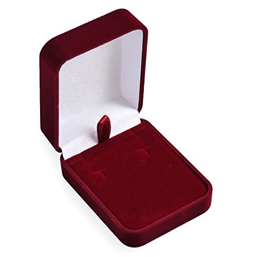 EYS JEWELRY Schmuck-Etui für Schmuckset Halskette Ohrringe Anhänger Samt bordeaux-rot Halskette-Box Ohrring-Schachtel Schatulle Geschenk-Verpackung von EYS JEWELRY