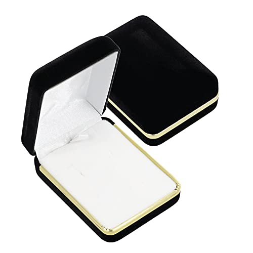 EYS JEWELRY Schmuck-Etui für Schmuckset Halskette Ohrringe Anhänger Goldkante Samt schwarz weiß Halskette-Box Ohrring-Schachtel Schatulle Geschenk-Verpackung von EYS JEWELRY