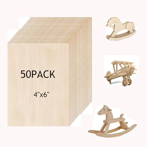 50 Stück 10,2 x 15,2 cm dünne unlackierte Sperrholzplatten – ideal für Heimwerker, Malerei, Zeichnen, Laserschneiden und Holzgravur 50 Stück 10,2 x 15,2 cm dünne unlackierte Sperrholzplatten – ideal für Heimwerker, Malerei, Zeichnen, Laserschneiden und Holzgravur von EYSOLD