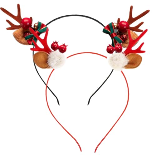 EYVRPAU 2 Stk Weihnachts-Stirnbänder, Haarreif Weihnachten Geweih, Glitzer Weihnachten Haarreif, Weihnachtsbaum Geweih Haarreif, Rentier Geweih Stirnband, Party Haarschmuck Kopfschmuck Damen EYVRPAU 2 Stk Weihnachts-Stirnbänder, Haarreif Weihnachten Geweih, Glitzer Weihnachten Haarreif, Weihnachtsbaum Geweih Haarreif, Rentier Geweih Stirnband, Party Haarschmuck Kopfschmuck Damen von EYVRPAU