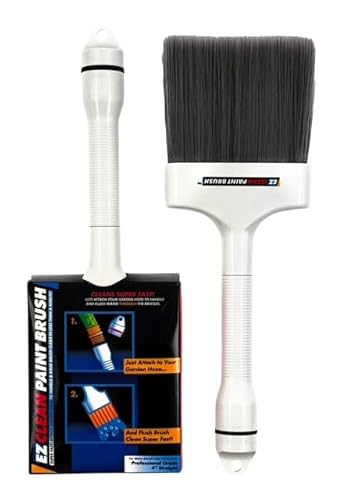 EZ Clean Paint Brush (10,2 cm gerade), Profi-Pinsel, Gartenschlauchaufsatz, Latex-, Acryl- und Ölfarben, Flecken, Innen- und Außenbereich, Heimwerker von EZ Clean Paint Brush