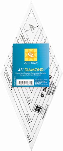 EZ Quilting 45 Grad Diamant-Schablonenwerkzeug Lineal, Acryl, Transparent, 11.4 x 26.7 x 0.3 cm von EZ Quilting