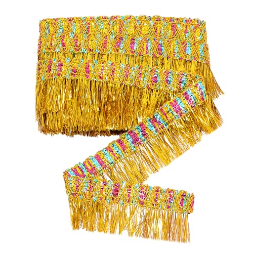 Fransenquaste Spitzenborte 9,1 m 5,6 cm breit, Nähborte für DIY Handwerk Kleidung Vorhang Lampenschirm Tischdecke Bühnendekoration Gold Fransenquaste Spitzenborte 9,1 m 5,6 cm breit, Nähborte für DIY Handwerk Kleidung Vorhang Lampenschirm Tischdecke Bühnendekoration Gold von EZ Trims