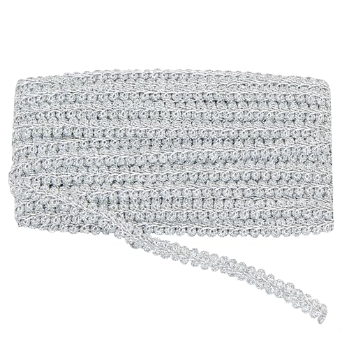 Gimp Braid Trim, 27 Yards Gold und Silber Metallic Edge Woven Trim Vorhang Schonbezug Kostüm Dekoration Nähen DIY Handwerk, Stil 2 von EZ Trims