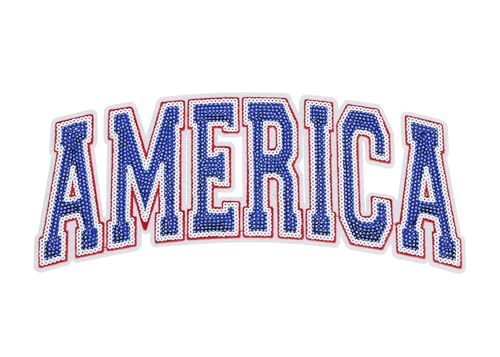 Independence Day Pailletten Amerikanische Flagge Aufbügler Glitzer Patriotische USA 4. Juli Handwerk Nähen Stickerei Kleidung Patch Dekoration, Stil 1 Independence Day Pailletten Amerikanische Flagge Aufbügler Glitzer Patriotische USA 4. Juli Handwerk Nähen Stickerei Kleidung Patch Dekoration, Stil 1 von EZ Trims