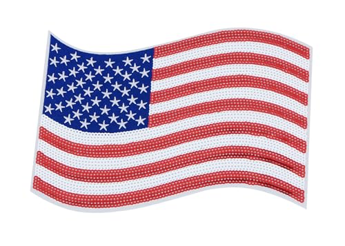 Independence Day Pailletten Amerikanische Flagge Aufbügler Glitzer Patriotische USA 4. Juli Handwerk Nähen Stickerei Kleidung Patch Dekoration, Stil 3 Independence Day Pailletten Amerikanische Flagge Aufbügler Glitzer Patriotische USA 4. Juli Handwerk Nähen Stickerei Kleidung Patch Dekoration, Stil 3 von EZ Trims