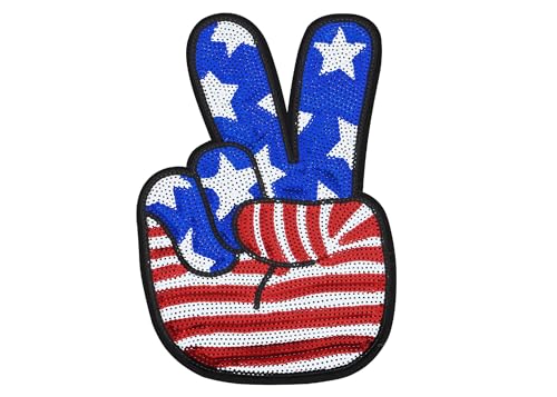 Independence Day Pailletten Amerikanische Flagge Aufbügler Glitzer Patriotische USA 4. Juli Handwerk Nähen Stickerei Kleidung Patch Dekoration, Stil 5 Independence Day Pailletten Amerikanische Flagge Aufbügler Glitzer Patriotische USA 4. Juli Handwerk Nähen Stickerei Kleidung Patch Dekoration, Stil 5 von EZ Trims
