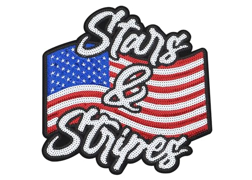 Independence Day Pailletten Amerikanische Flagge Aufbügler Glitzer Patriotische USA 4. Juli Handwerk Nähen Stickerei Kleidung Patch Dekoration, Stil 6 Independence Day Pailletten Amerikanische Flagge Aufbügler Glitzer Patriotische USA 4. Juli Handwerk Nähen Stickerei Kleidung Patch Dekoration, Stil 6 von EZ Trims