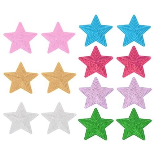 Pailletten-Stern-Aufnäher zum Aufbügeln für Kleidung, bestickt, Nähen, Reparatur, Hotfix, Kleidersack, Schuhe, Rucksack, Hut, DIY-Dekoration, 14 Stück Pailletten-Stern-Aufnäher zum Aufbügeln für Kleidung, bestickt, Nähen, Reparatur, Hotfix, Kleidersack, Schuhe, Rucksack, Hut, DIY-Dekoration, 14 Stück von EZ Trims