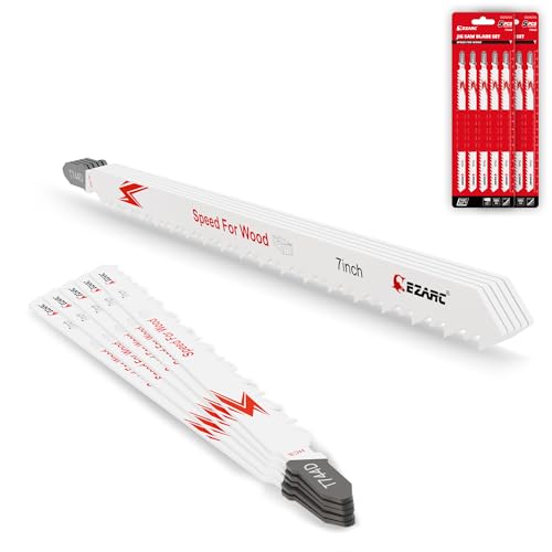 EZARC 10tlg Stichsägeblätter T744D Extra-lang für schnelles Holzschneiden, 6 TPI 180mm T-Schaft Stichsägeblatt Set, gebogenes und gewelltes Schneiden EZARC 10tlg Stichsägeblätter T744D Extra-lang für schnelles Holzschneiden, 6 TPI 180mm T-Schaft Stichsägeblatt Set, gebogenes und gewelltes Schneiden von EZARC
