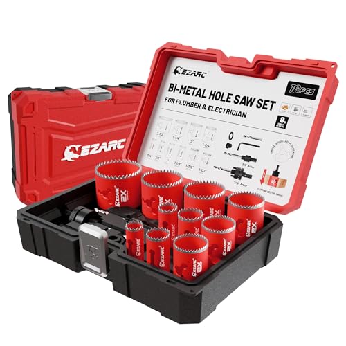 EZARC M42 BiM-Lochsägen Set (Pro), Ø 19-64 mm (16-teilig) Lochsäge Set, Maximale Schnitttiefe 48mm, Für Aluminium, Stahl, Gipskarton, Holz, PVC-Platte und Kunststoff EZARC M42 BiM-Lochsägen Set (Pro), Ø 19-64 mm (16-teilig) Lochsäge Set, Maximale Schnitttiefe 48mm, Für Aluminium, Stahl, Gipskarton, Holz, PVC-Platte und Kunststoff von EZARC