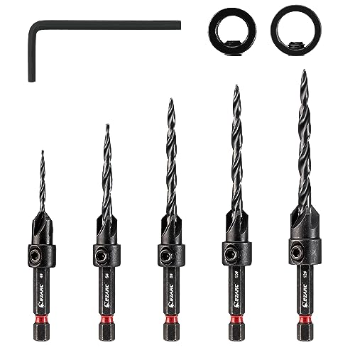 EZARC Senkbohrer Set für Holz, 8 tlg. Bohrer mit Senker Holzbohrer Kegelsenker Set 1/4" Hex Schaft mit Holzstopfen Schneider für Holzverarbeitung. EZARC Senkbohrer Set für Holz, 8 tlg. Bohrer mit Senker Holzbohrer Kegelsenker Set 1/4" Hex Schaft mit Holzstopfen Schneider für Holzverarbeitung. von EZARC